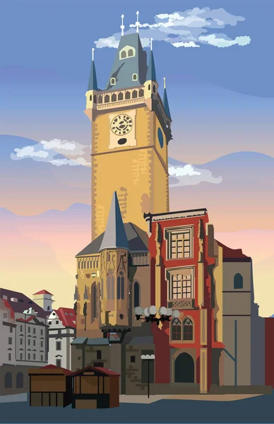 Vecteur coloré Prague 6 — Image vectorielle