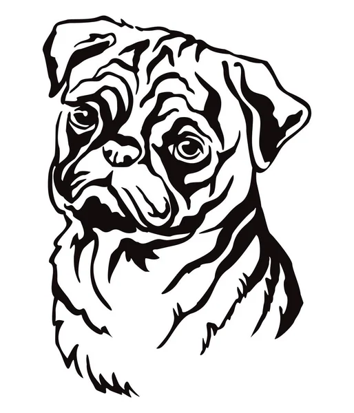 犬のベクトルイラストの装飾的な肖像画 — ストックベクタ