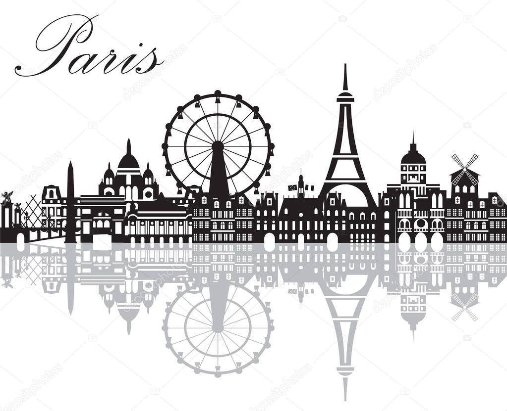 Paris City Skyline vector 2