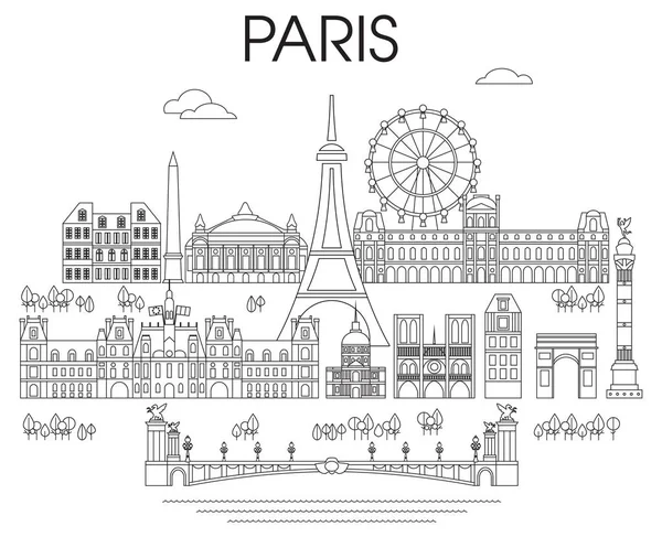Paris Skyline Sanat 9 — Stok Vektör