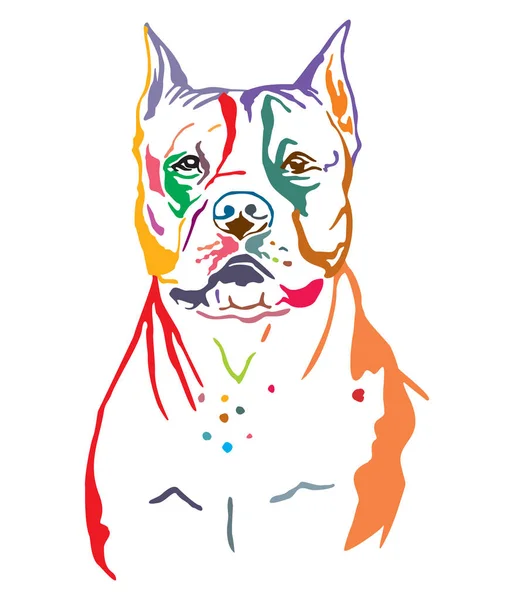 Retrato decorativo colorido de American Staffordshire Terrier v —  Vetores de Stock