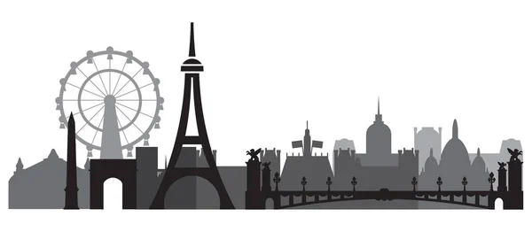 Paris Skyline silhouette 3 — Stock Vector