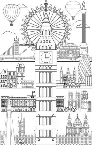 Londres skyline art 10 — Vetor de Stock