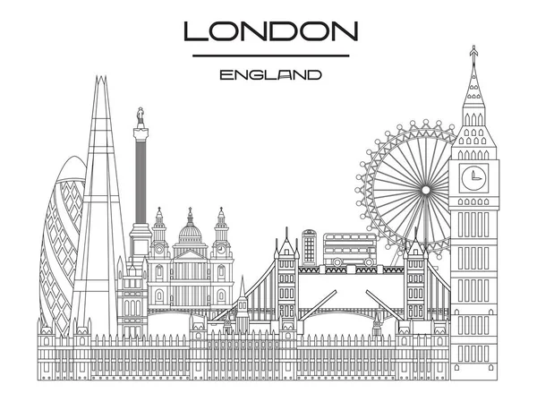 Londres skyline art 9 — Archivo Imágenes Vectoriales