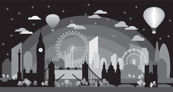 London Skyline siluetă 4 — Vector de stoc