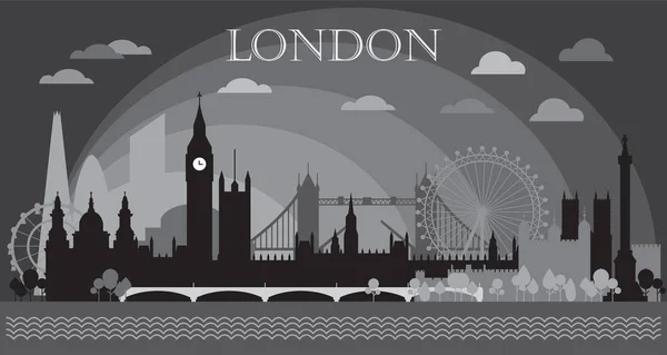 Silhouette der Skyline von London 6 — Stockvektor