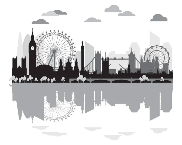 London Skyline silhouette 9 — ストックベクタ