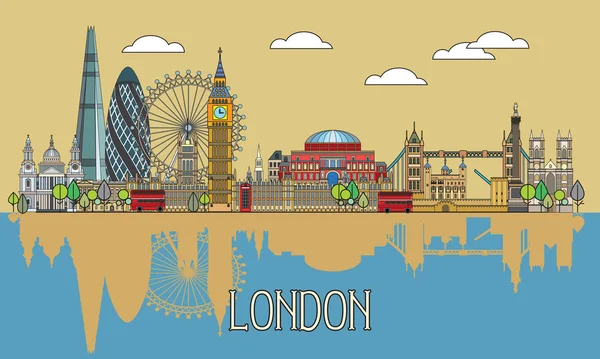 Londres art en ligne coloré 4 — Image vectorielle