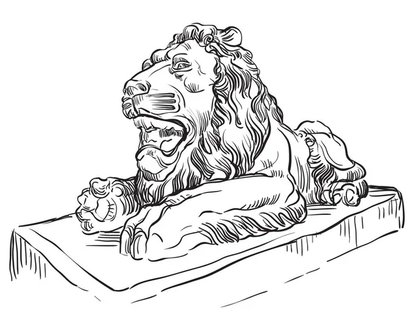 Vector stone lion 2 — Stock Vector