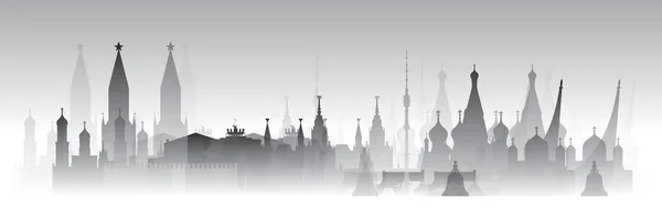 Silhueta Panorâmica Transparente Moscou Skyline Viagem Ilustração Conceito Viagem Mundial — Vetor de Stock