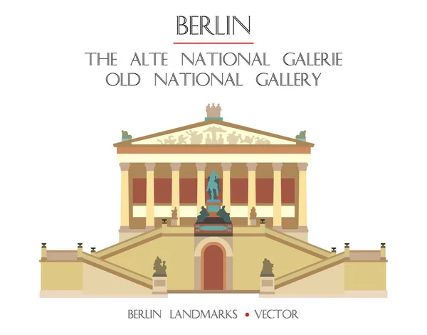 Colorful Vector Old National Gallery Alte National Galerie Front View — Stock Vector