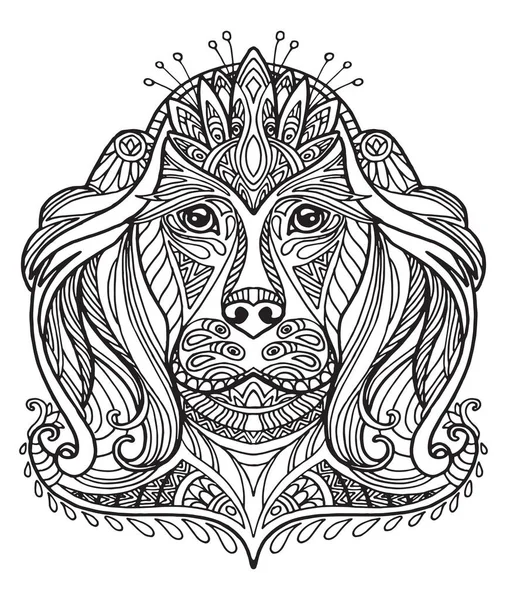 Vector Decorative Doodle Ornamental Head Dog Abstract Vector Illustration Dog — Stock Vector