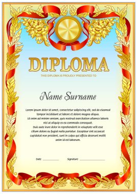 Diploma boş şablon