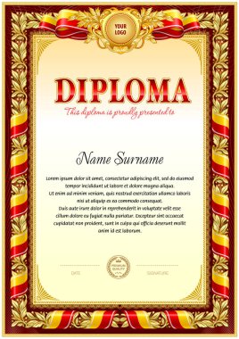 Diploma boş şablon