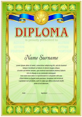 Spor diploma boş şablon