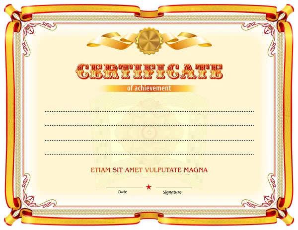 Сертификат пустой шаблон — стоковый вектор
