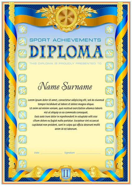 Spor diploma boş şablon