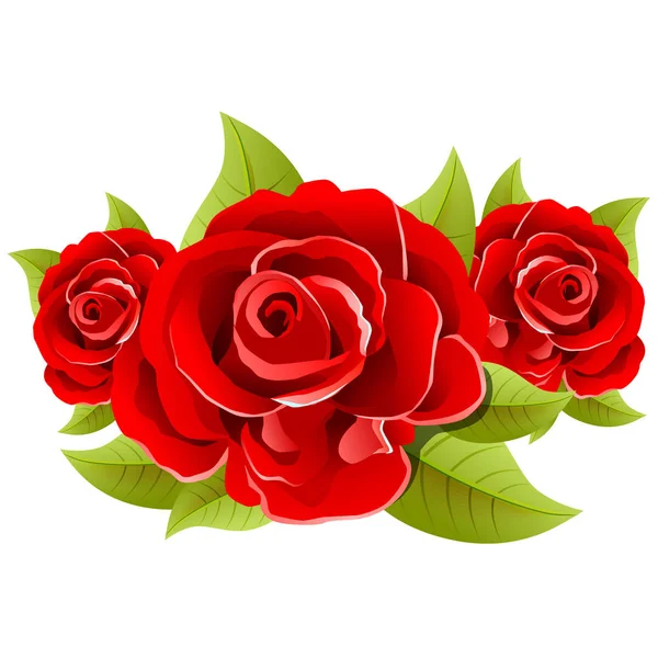 Composición de rosas rojas — Vector de stock