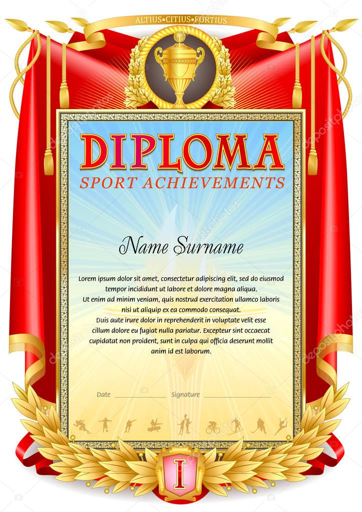 Sport diploma blank