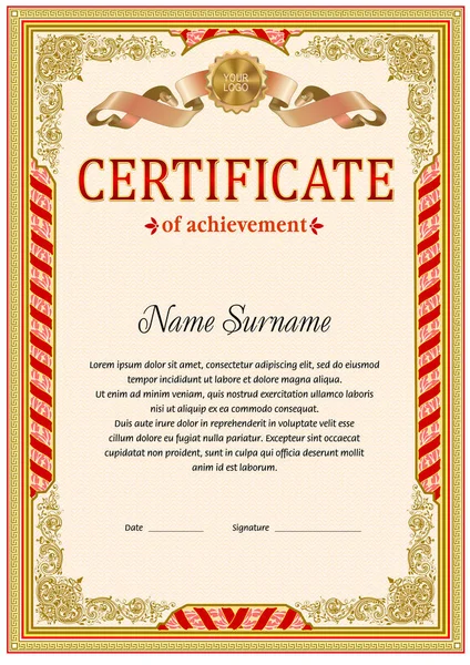 Sertifika boş şablon