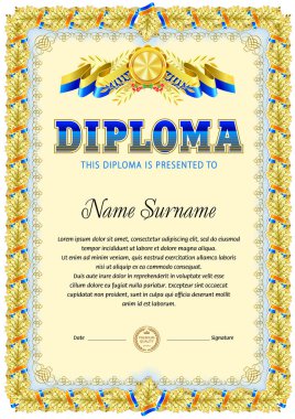Diploma boş şablon