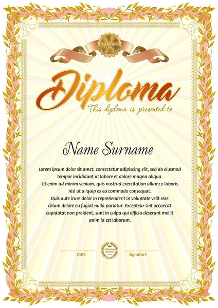 Diploma boş şablon