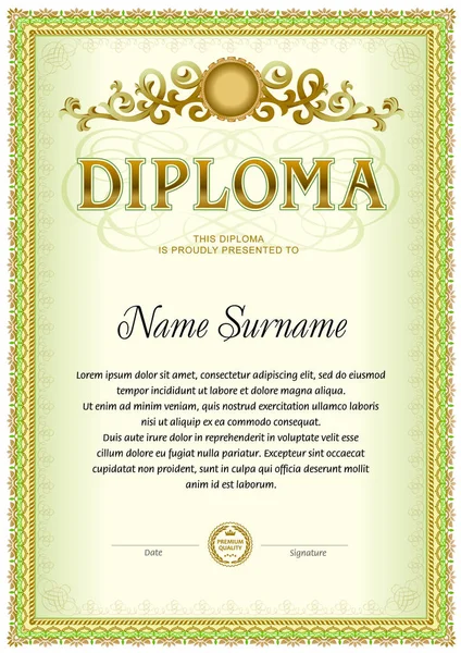 Diploma boş şablon