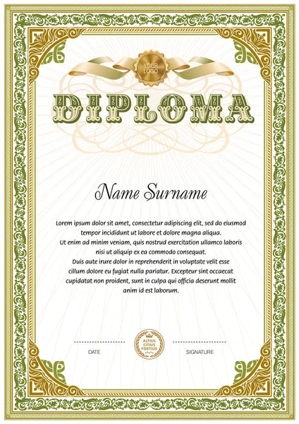 Diploma boş şablon