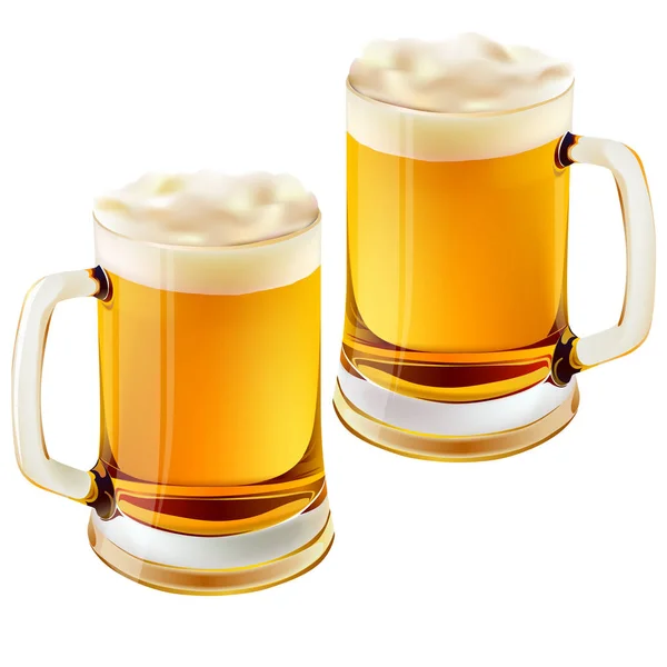 白底啤酒杯 — 图库矢量图片