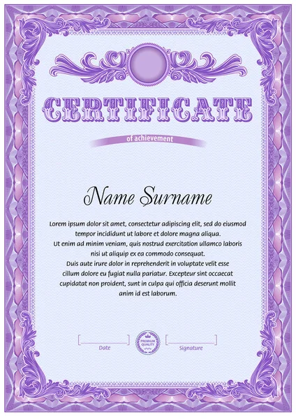 Sertifika boş şablon.