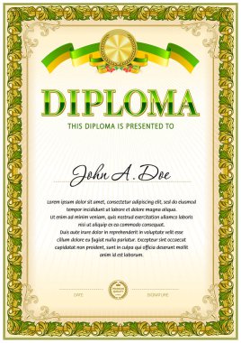 Diloma boş şablon.
