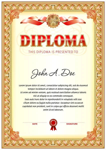 Diploma boş şablon. Bu ödülü Resmi evrak için baskı tasarımı olarak kullanmak olabilir