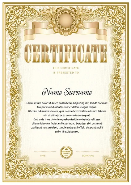 Sertifika boş şablon. Bu ödülü Resmi evrak için baskı tasarımı olarak kullanmak olabilir