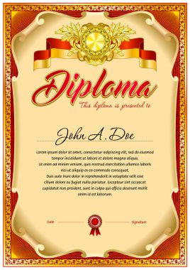 Diploma boş şablon. Tasarım Ödülü veya diğer resmi belgeleri kullanmak olabilir