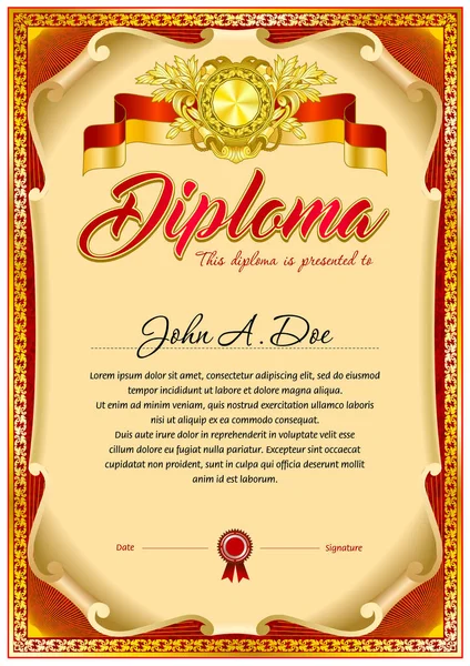Diploma boş şablon. Tasarım Ödülü veya diğer resmi belgeleri kullanmak olabilir
