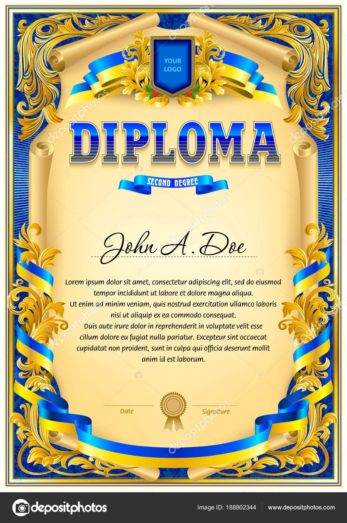 Diploma Blank Template Design Can Use Award Other Official Papers Stock Diploma Blank Template Design Can Use Award Other Official Papers Stock