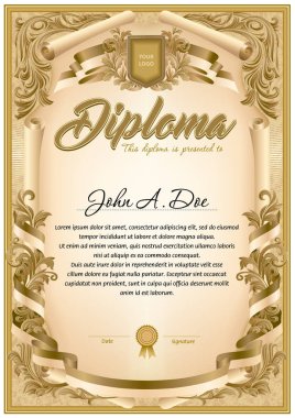 Diploma boş şablon. Tasarım Ödülü veya diğer resmi belgeleri kullanmak olabilir