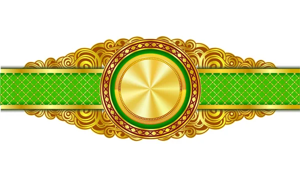 Bandeira Decorativa Vintage Círculo Banhado Ouro Centro —  Vetores de Stock