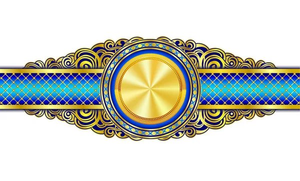 Bandiera Decorativa Vintage Cerchio Placcato Oro Centro — Vettoriale Stock