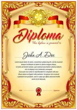 Diploma boş şablon. Zor vintage çerçeve kenarlığı. Tasarım Ödülü veya diğer resmi belgeleri kullanmak olabilir.