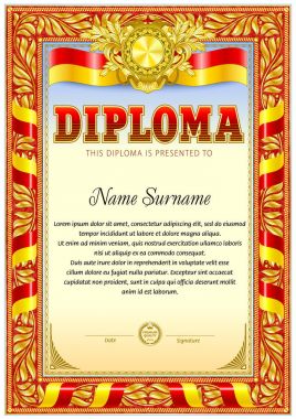 Diploma boş şablon. Zor vintage çerçeve kenarlığı. Tasarım Ödülü veya diğer resmi belgeleri kullanmak olabilir.