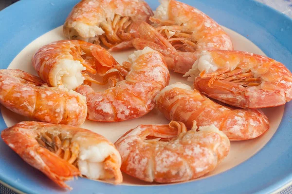 Fresh Cooked Lagoustines Plate Seafood Menu — Stock Photo, Image