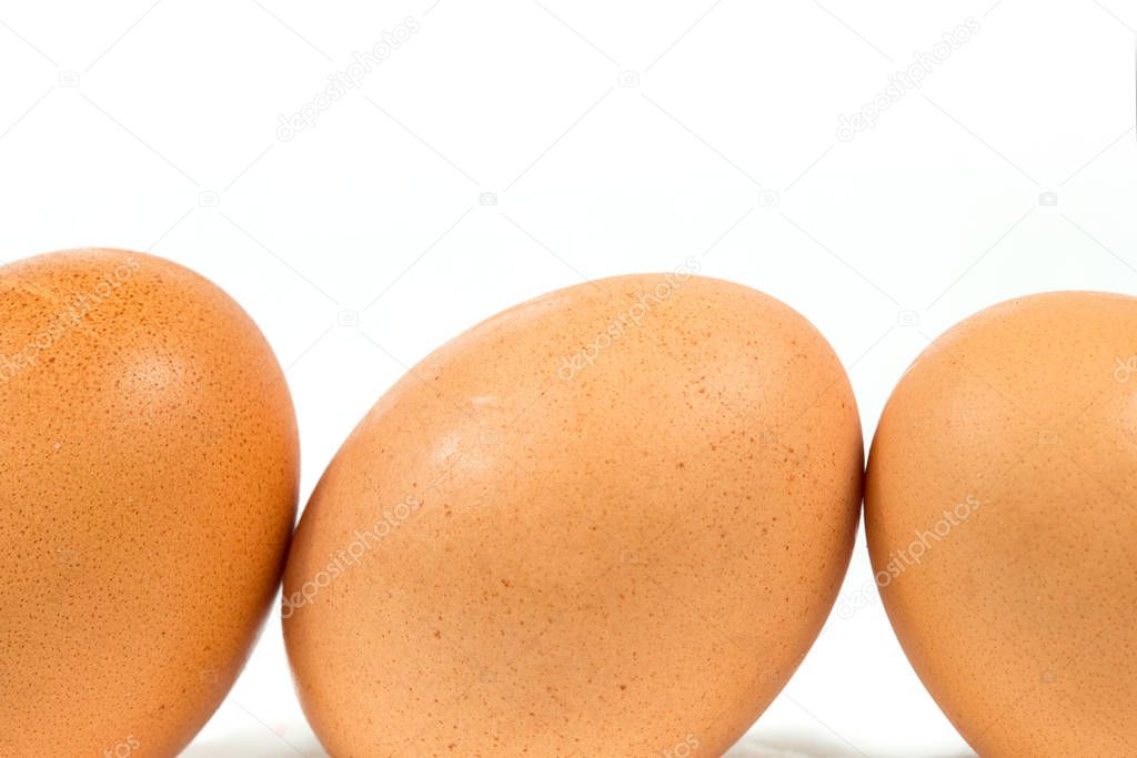 Hen egg isolated on white.