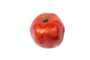 Beyaz üzerine kırmızı Garnet meyvesi. Tasarım düzeni için izole nesne