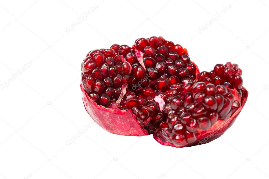 Red Garnet fruit on white. Isolated object for design layouts