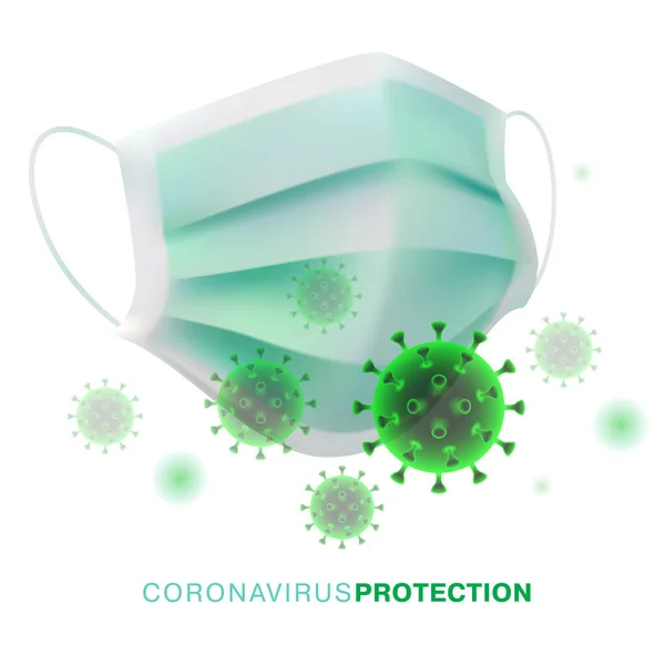 Coronavírus Elleni Védelem Koncepció Illusztráció Fehér — Stock Vector