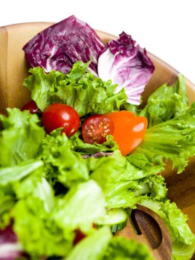 yeşil salata bir kase görüntüsünü kapatmak