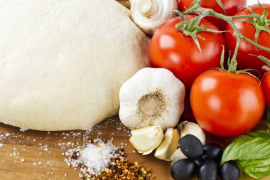 Pizza malzemeleri yakın çekim