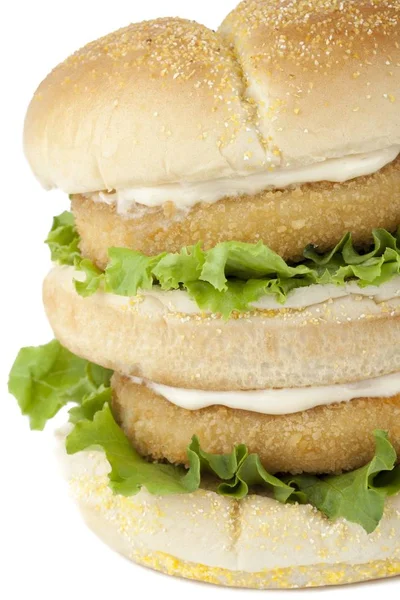 Sandwich hamburger double poulet — Photo