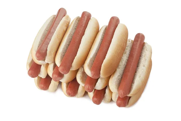 Heap of hotdog sandwiches — Stock Photo, Image